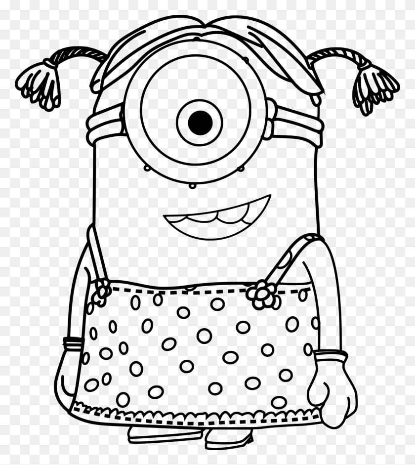 1200x1356 Girl Minion Coloring Minions 2 Coloring Pages, Handbag, Bag, Accessories HD PNG Download