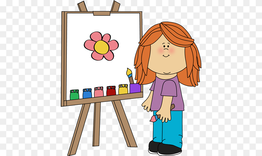 451x500 Girl Painting On Easel Ms Evannes Imagination Station, Baby, Person, Face, Head Transparent PNG
