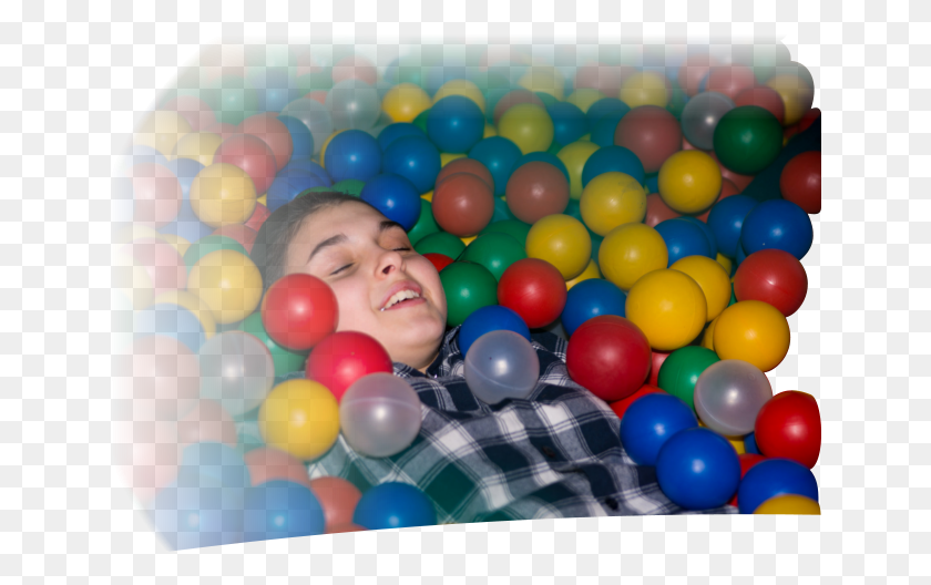 643x468 Girl Rest In The Playroom Ball Pit, Sphere, Balloon, Person HD PNG Download