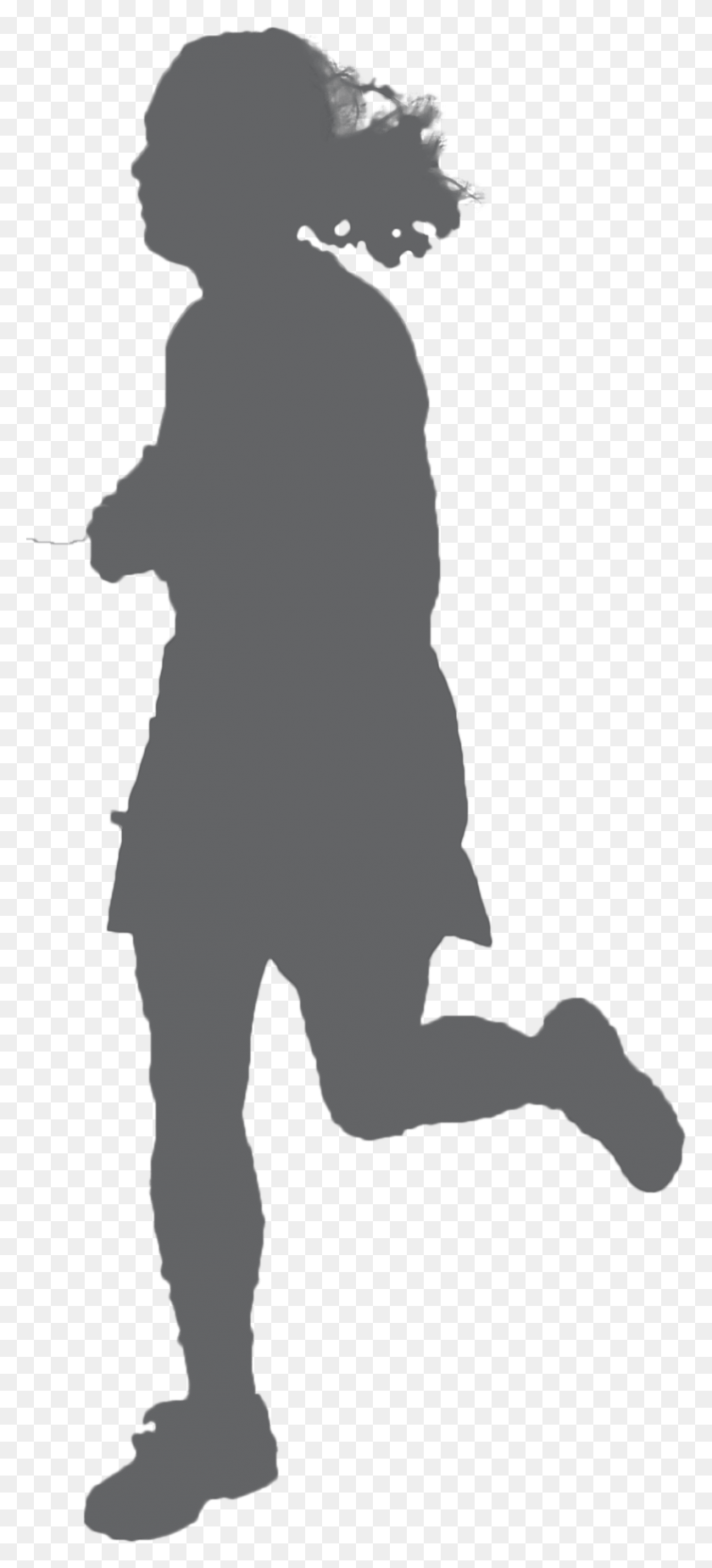 815x1870 Girl Running Girl Runningbw Girl Running Sil Silhouette, Person, Human HD PNG Download