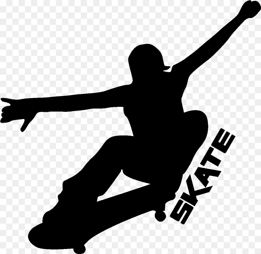 1201x1170 Girl Skateboarder Girl Black And White Gray Clipart PNG