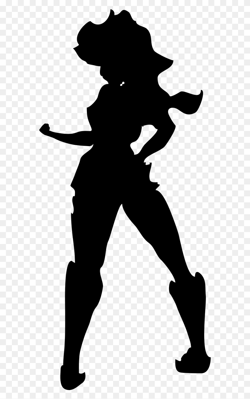 583x1281 Girl Standingwoman Vector Graphicsfree Pictures Female Superhero Silhouette, Gray, World Of Warcraft HD PNG Download