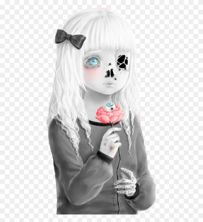 460x856 Girl Trippy Cute Creepy Art, Person, Human, Face HD PNG Download