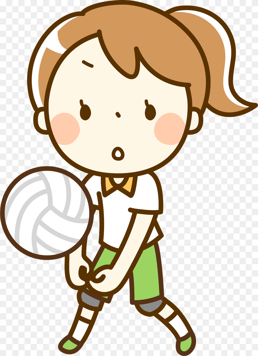 1391x1920 Girl Volleyball Player Clipart, People, Person, Dynamite, Weapon Sticker PNG
