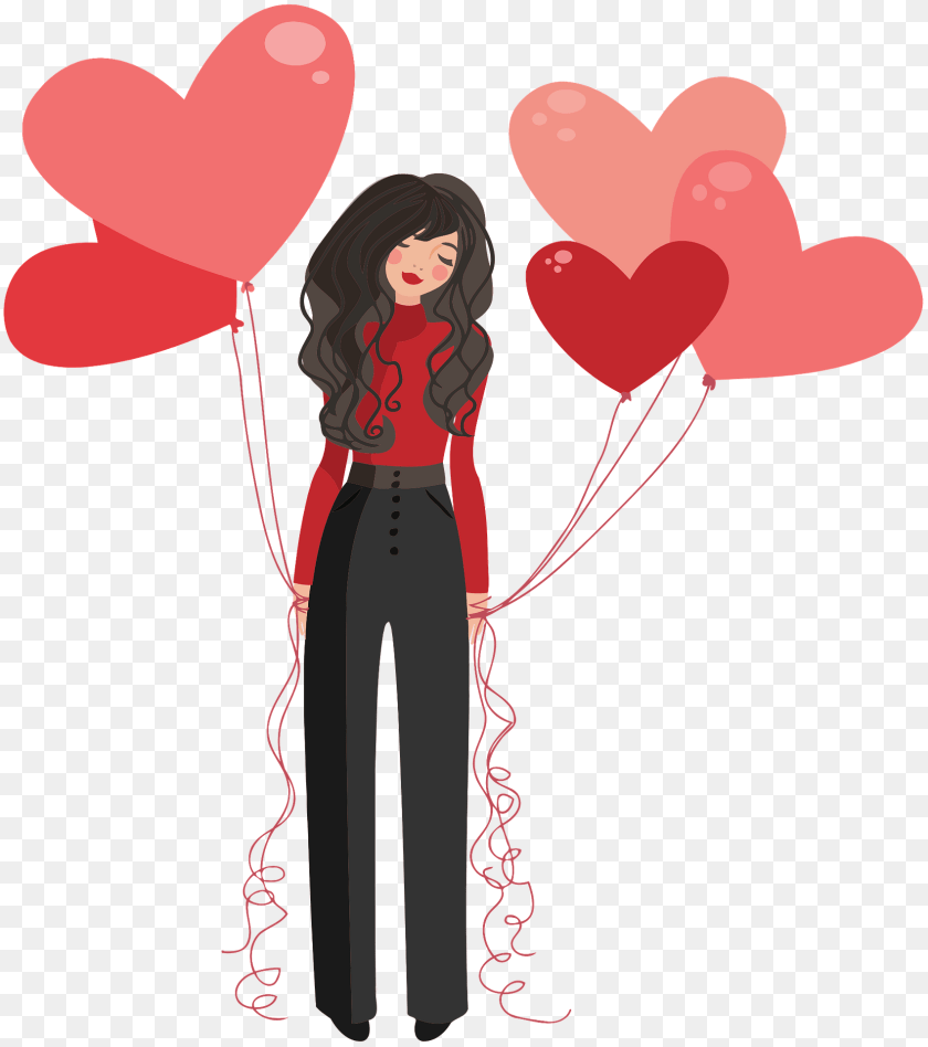 1701x1920 Girl With Balloons Adult, Person, Woman, Female Clipart PNG