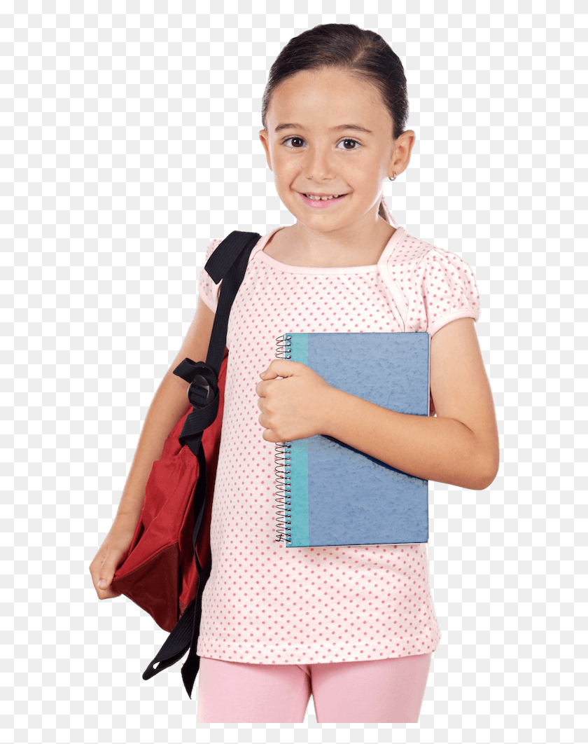 591x1002 Girl With Books Children Going To School, Person, Human, Clothing HD PNG Download