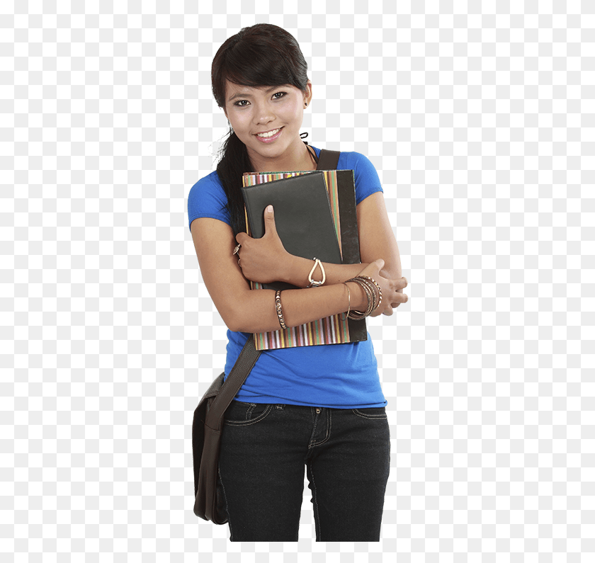314x735 Girl With Books Cutout Girl With Books, Person, Human, Accessories HD PNG Download