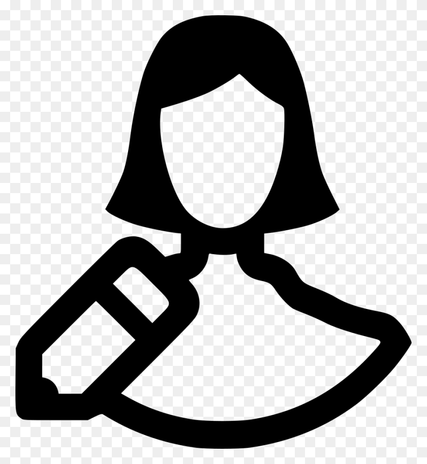 896x980 Girl Woman Edit Profile Comments Personal Information Girl Icon, Stencil, Lamp HD PNG Download