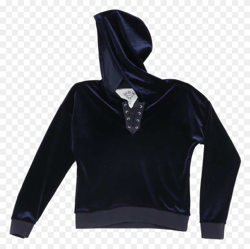 949x946 Girls Long Sleeve Velvet Lace Front Hooded Pullover Hoodie, Clothing, Apparel, Hood HD PNG Download