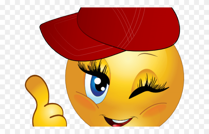 640x480 Girly Smiley Cliparts Girl Happy Face Thumbs Up, Clothing, Apparel, Hat HD PNG Download