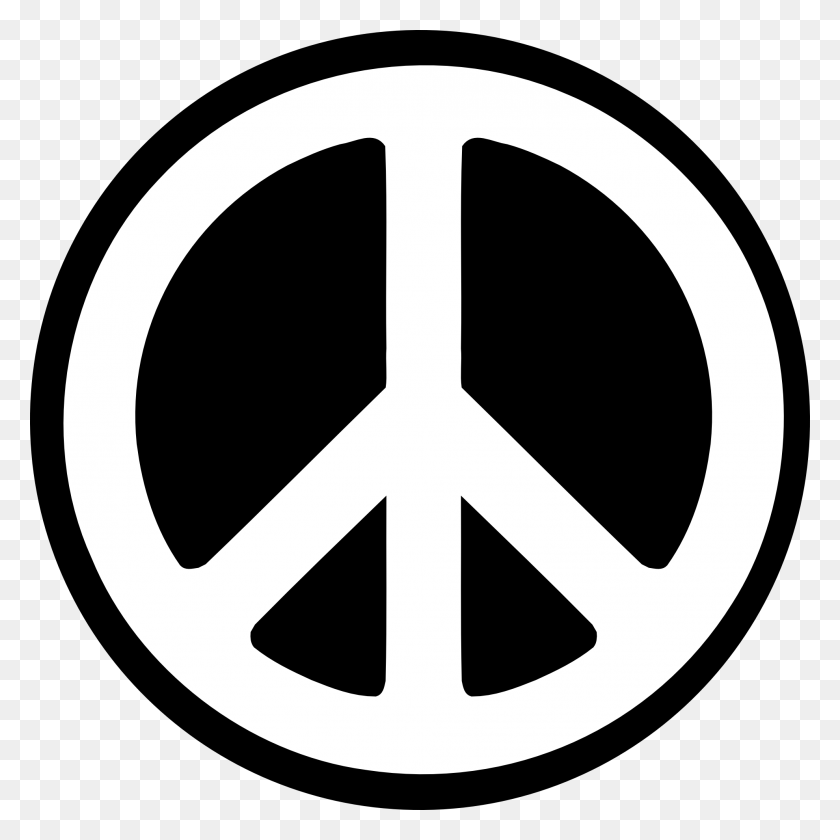 1979x1979 Give Peace A Chance On World Peace Day Peace Sign Black And White, Symbol, Logo, Trademark HD PNG Download