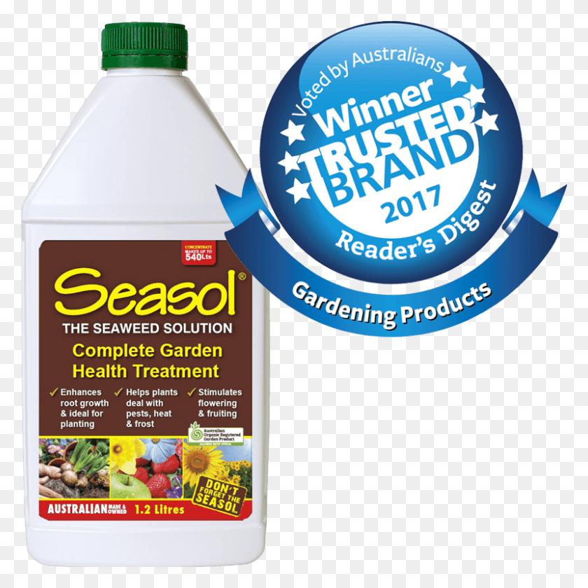 800x800 Give Your Plants A Great Start With Seasol, Label, Text, Bottle HD PNG Download
