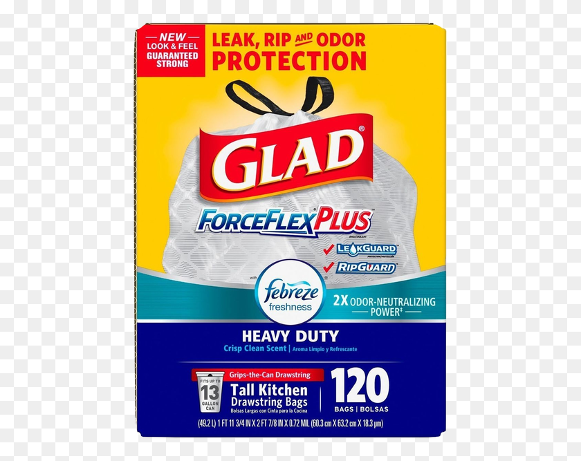 459x607 Glad 13 Gallon Forceflexplus Drawstring Bags General Supply, Advertisement, Poster, Flyer HD PNG Download