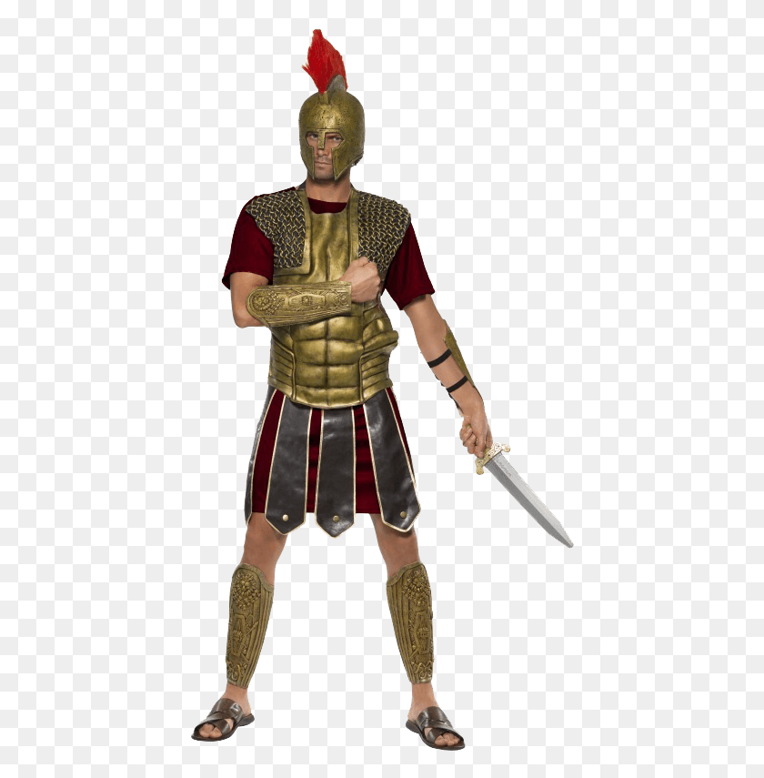 422x795 Gladiator Pic Gladiator Suit, Person, Human, Clothing HD PNG Download