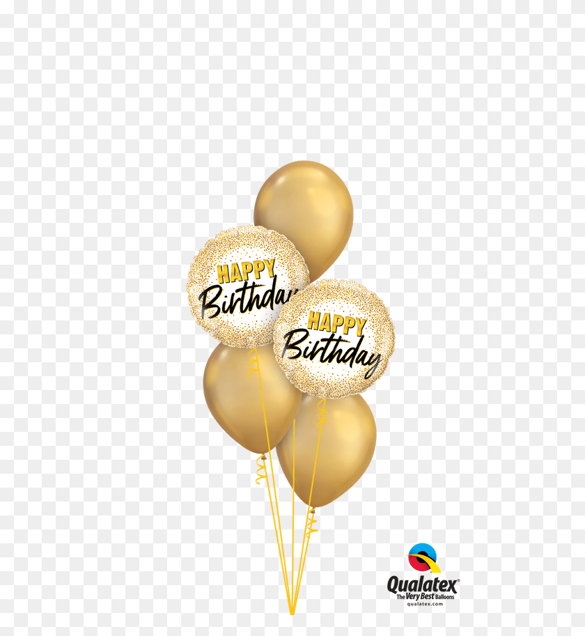 498x853 Glamorous Golden Birthday Balloon Bouquet Qualatex, Ball HD PNG Download
