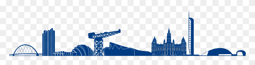 2049x412 Glasgow Skyline Vector Illustration, Leisure Activities, Building, Musical Instrument HD PNG Download