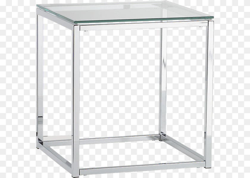 Glass Box Glass Chrome End Table, Coffee Table, Furniture, Desk, Dining Table Clipart PNG