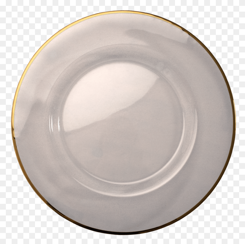1195x1193 Glass Plain Gold Rim Charger Plate, Porcelain, Pottery HD PNG Download
