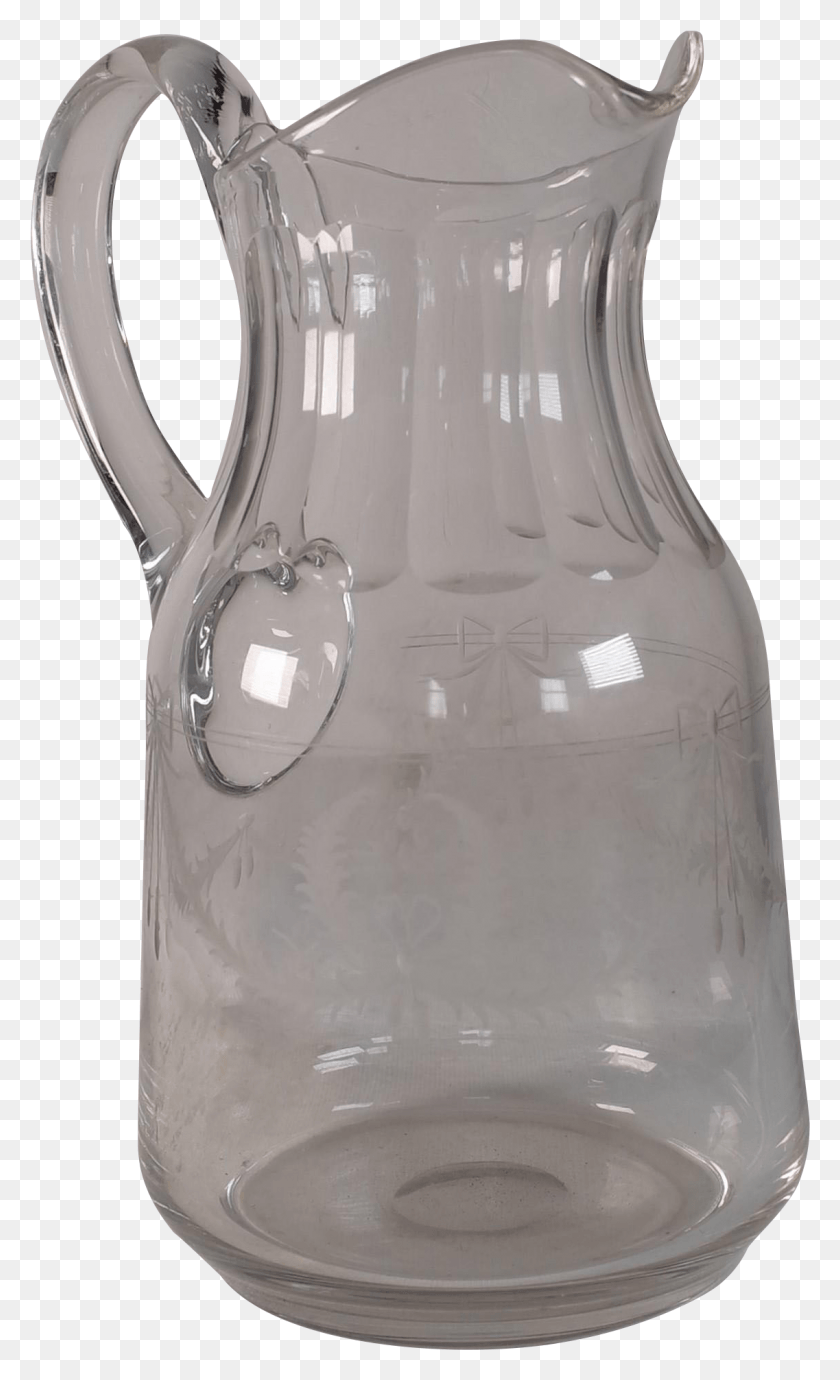 1137x1925 Glass Water Pitcher Etched With Swags And Bows, Jug, Water Jug, Milk HD PNG Download