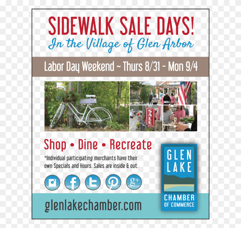 620x734 Glen Arbor Holds Labor Day Summer Sidewalk Sales Musical Theatre, Bicycle, Vehicle, Transportation HD PNG Download