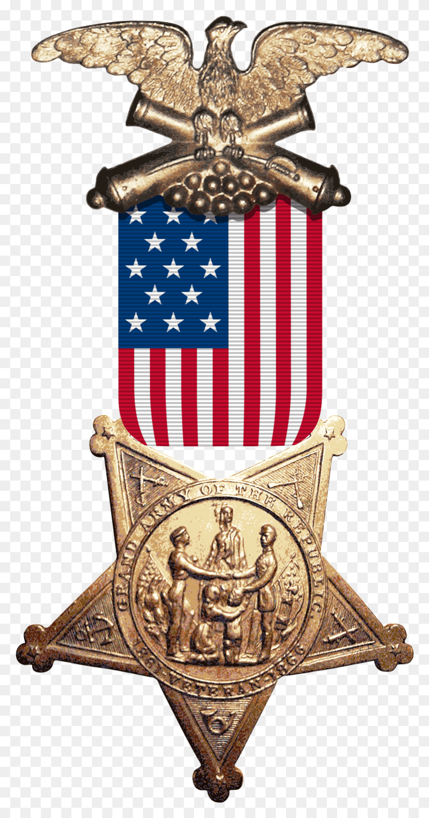 781x1542 Glenn B Civil War Grand Army Of The Republic Medal, Symbol, Logo, Trademark HD PNG Download