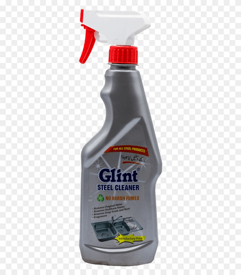 292x900 Glint Steel Cleaner No Harsh Fumes 500 Ml Insect, Bottle, Cosmetics, Aftershave Descargar Hd Png
