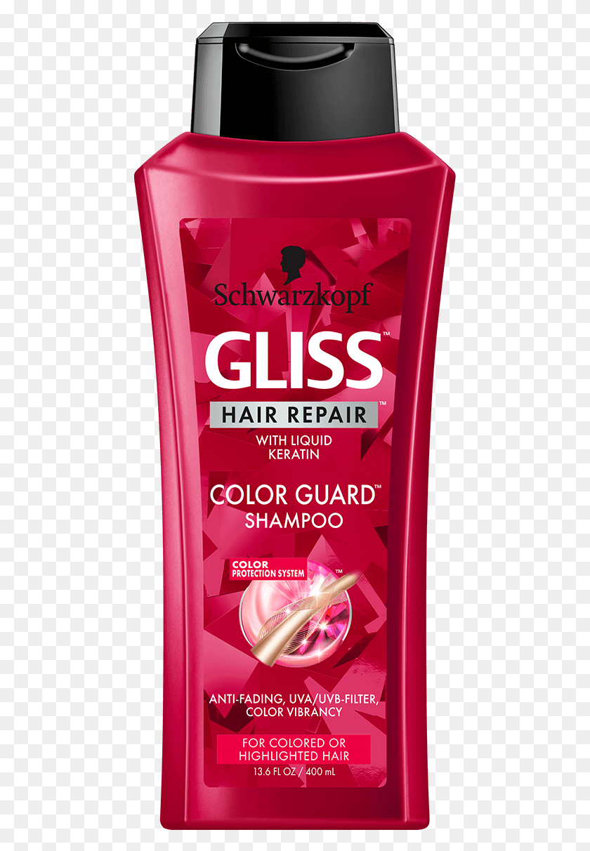 459x1152 Descargar Png Gliss Us Color Guard Champú Schwarzkopf Gliss Fibre Therapy Champú, Botella, Etiqueta, Texto Hd Png