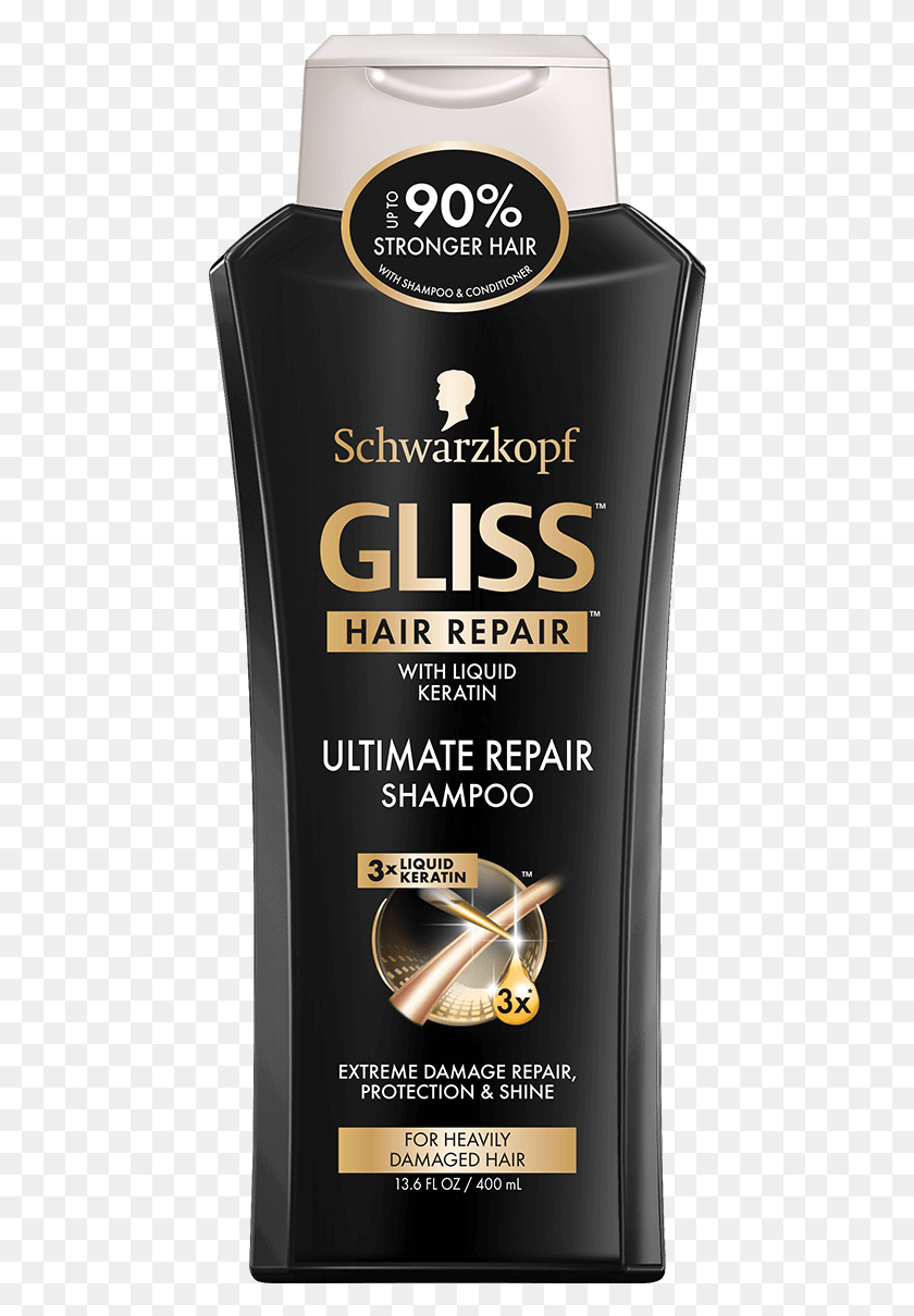 458x1150 Gliss Us Ultimate Repair Shampoo Shampoo Gliss, Бутылка, Косметика, Солнцезащитный Крем Hd Png Скачать