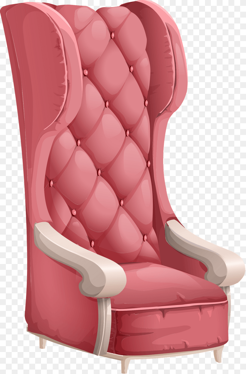 1265x1920 Glitch Simplified Pink Cushy Chair Furniture, Armchair Clipart PNG