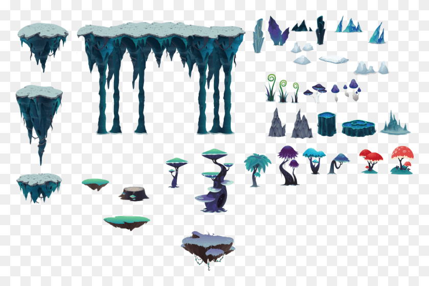1019x653 Glitch Tileset01 296 Kb 1469 Glitch Tileset, Nature, Ice, Outdoors HD PNG Download