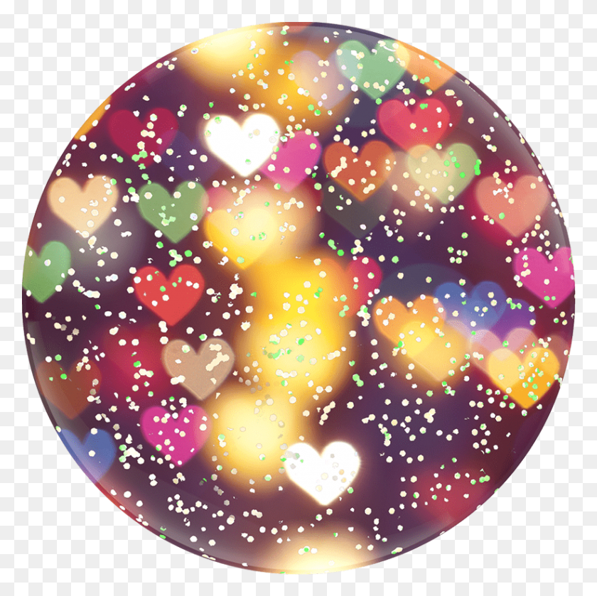 822x821 Glitter Bokeh Hearts Circle, Light, Ornament, Lighting HD PNG Download
