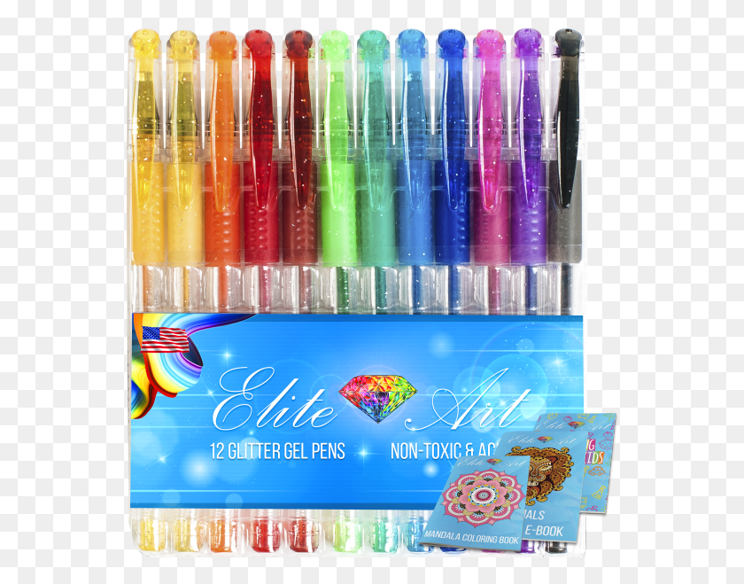 556x599 Glitter Gel Pens Etiquette Plastic, Pen, Marker, Fountain Pen HD PNG Download