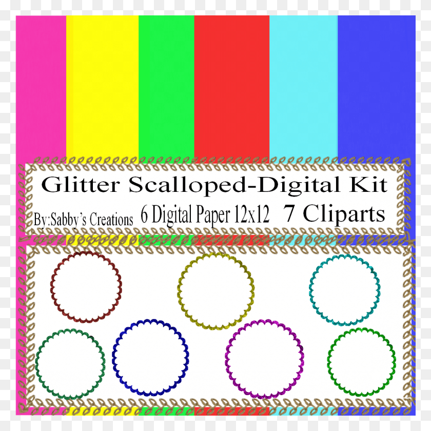 1152x1152 Glitter Scalloped Digital Kit Digtial Paper Art Clip Little Twin Stars, Text, Number, Symbol HD PNG Download