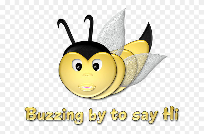 646x492 Glitter Text Greetings Buzzing To Say Hi Honeybee, Wasp, Bee, Insect Descargar Hd Png