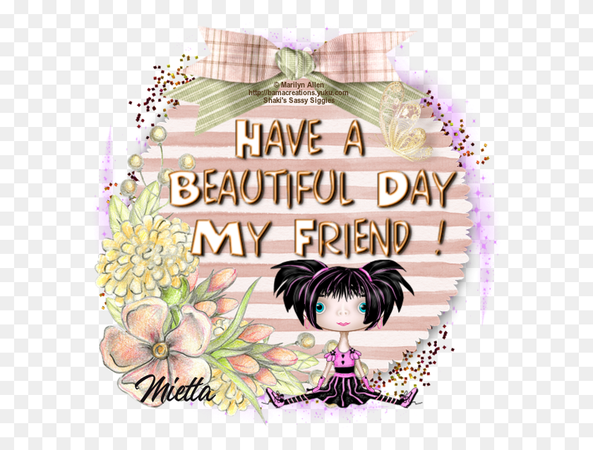 583x578 Glitter Text Personal Beautiful Day Mietta Floral Design, Doll, Toy, Graphics HD PNG Download