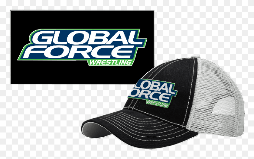 797x479 Global Force Wrestling Черно-Серая Бейсболка Global Force Wrestling, Одежда, Одежда, Бейсболка Png Скачать