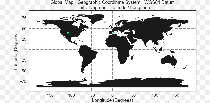 733x411 Global Map In Geographic Coordinate Reference System World Map Equirectangular Projection, Chart, Plot, Atlas, Diagram Sticker PNG