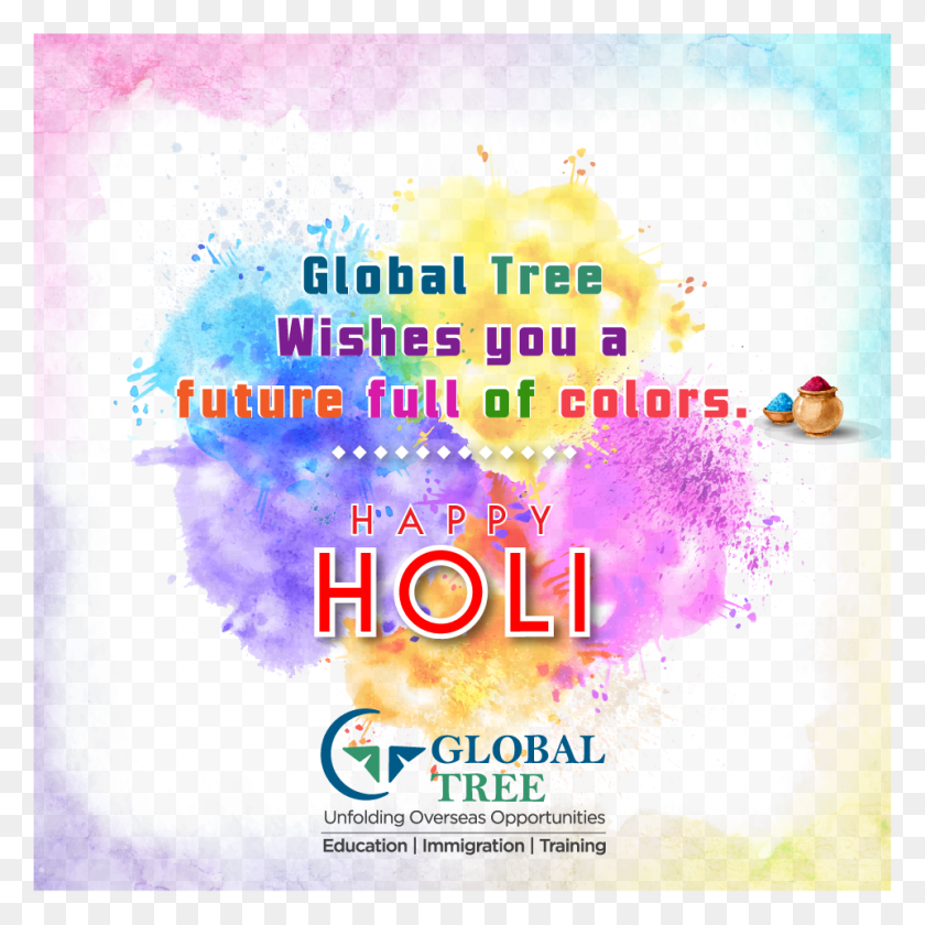 960x960 Global Tree Wishes A Very Happy Holi Poster, Flyer, Paper, Advertisement HD PNG Download