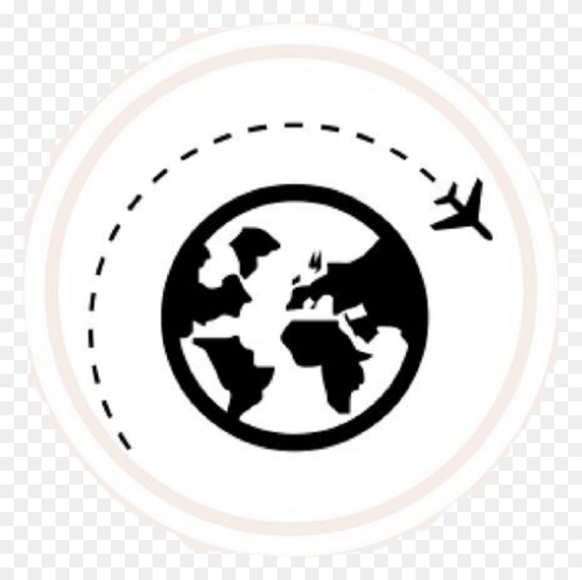 1024x1022 Globe Airplane Earth Icon Grafic Travel Tumblr Travel Icon Clipart, Symbol, Clock Tower, Tower HD PNG Download