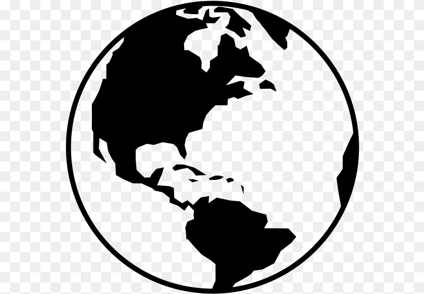 583x583 Globe Rubber Stamp North And South America Globe Clipart, Gray Sticker PNG