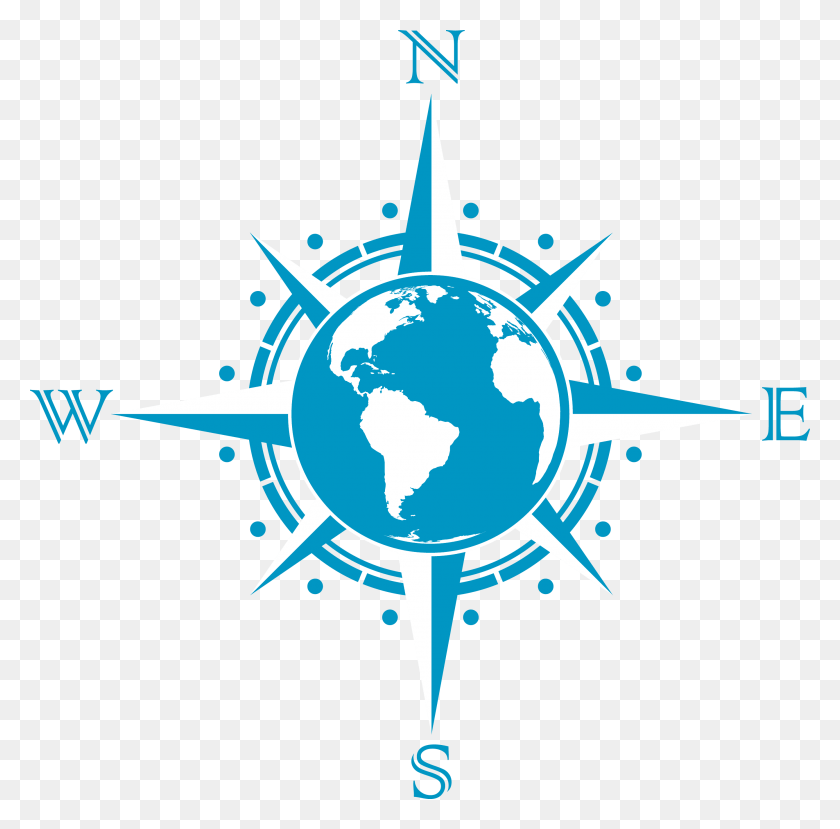 2685x2649 Globe With Compass Rose, Compass, Airplane, Aircraft HD PNG Download