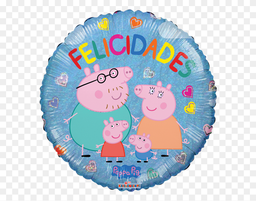 582x601 Globo Pepa Felicidades Peppa Pig, Label, Text, Birthday Cake HD PNG Download