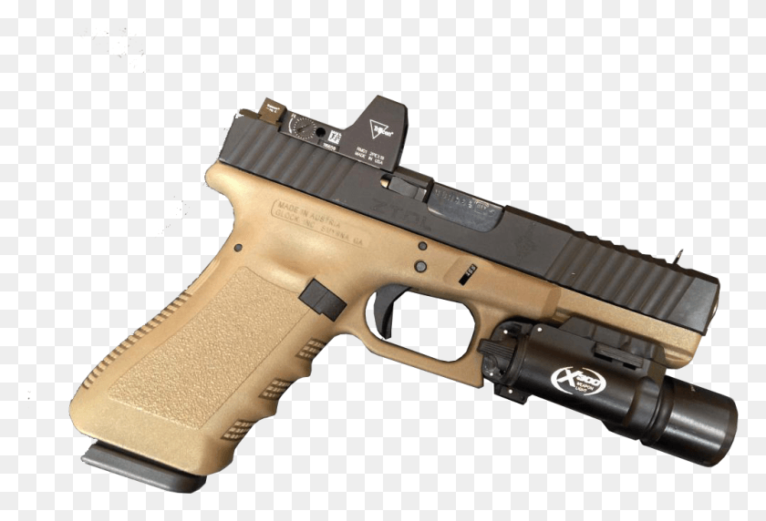 999x656 Glock 17 Mos, Gun, Weapon, Weaponry HD PNG Download