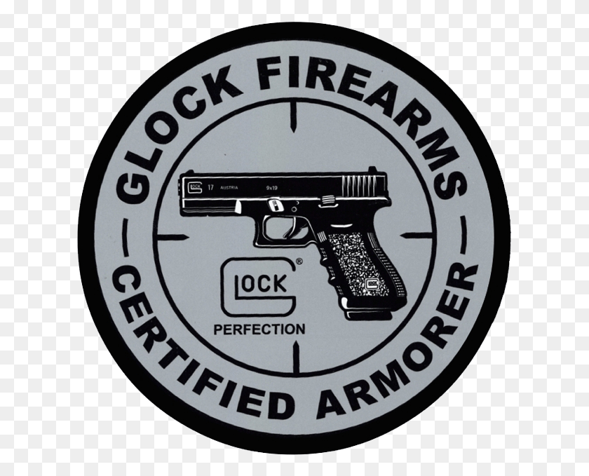 621x619 Глок-Оружейник Логотип Сертифицированного Оружейника Glock, Этикетка, Текст, Оружие Hd Png Скачать