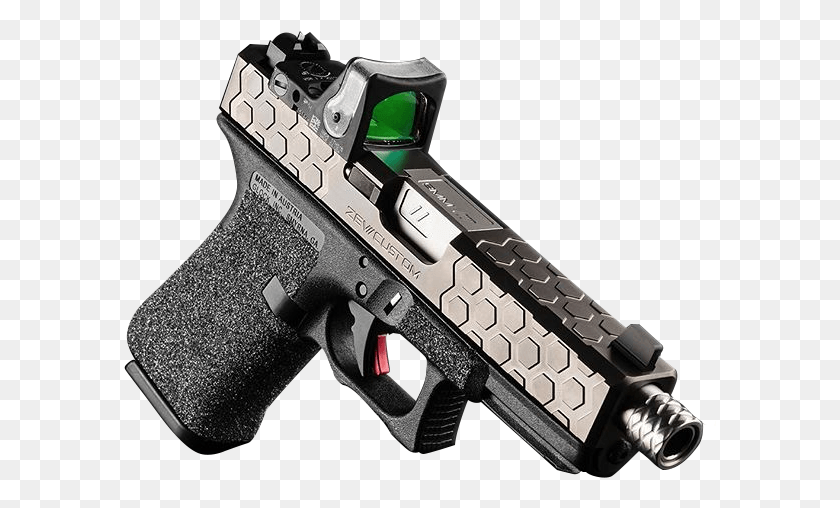 593x448 Glock Glock With Trilo Slide, Gun, Weapon, Weaponry HD PNG Download