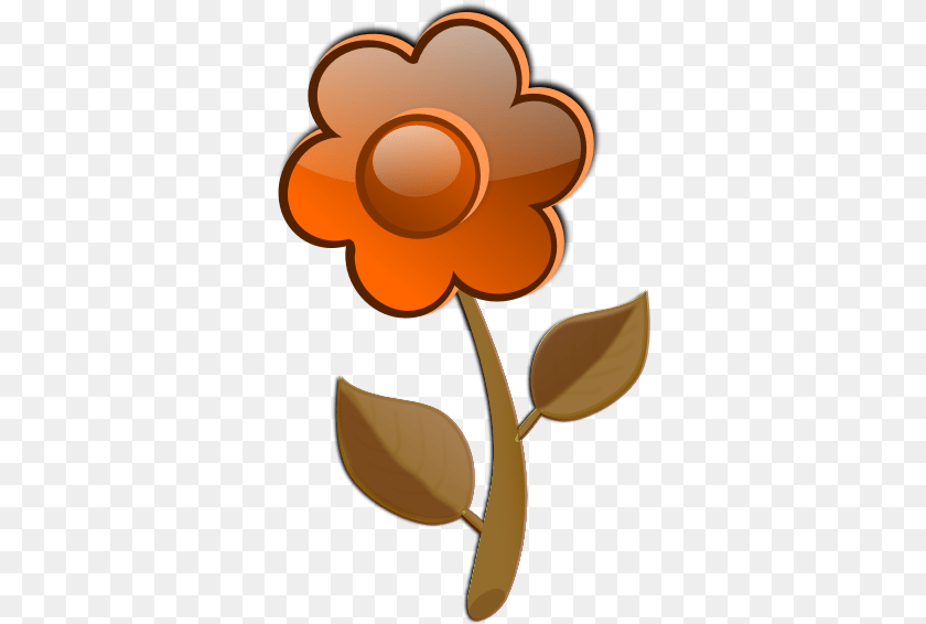 340x566 Gloss Orange Flower On Stem Vector Flower Flower Green, Leaf, Plant, Food, Fruit Clipart PNG