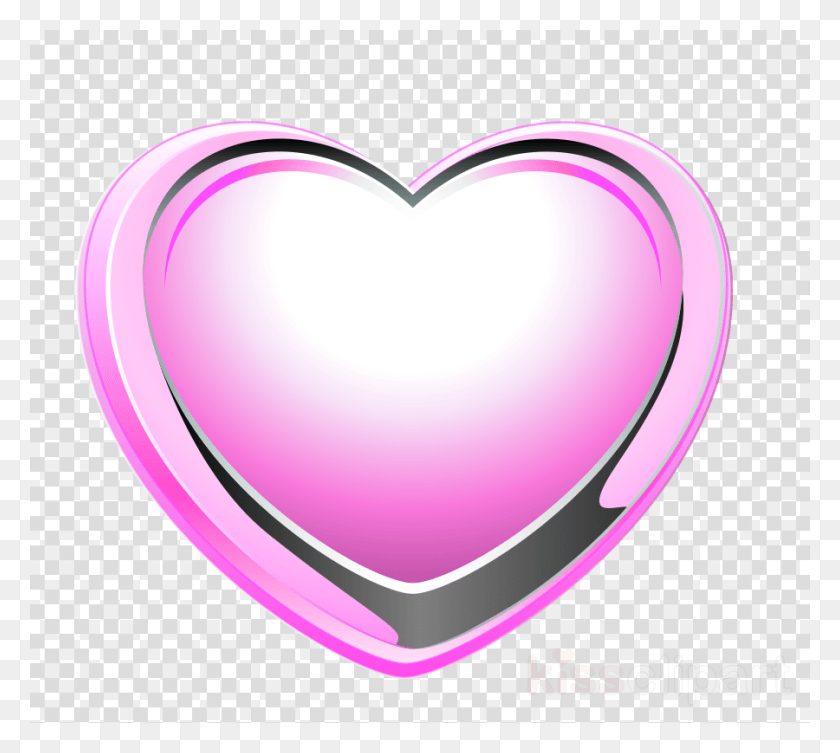 900x800 Glossy Pink Heart Clipart Clip Art Love Transparent Icon Black, Heart, Purple, Texture HD PNG Download