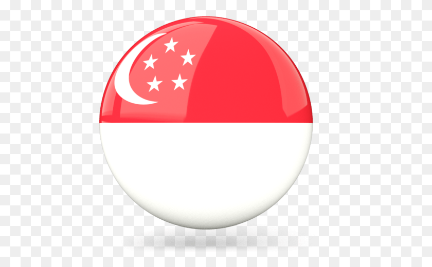 458x460 Glossy Round Flag Of Singapore Indonesia Round Flag, Sphere, Symbol, Moon HD PNG Download
