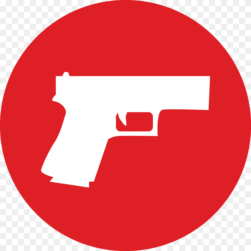 2488x2488 Gloucester Road Tube Station Gun Red Icon, Firearm, Handgun, Weapon, First Aid Clipart PNG