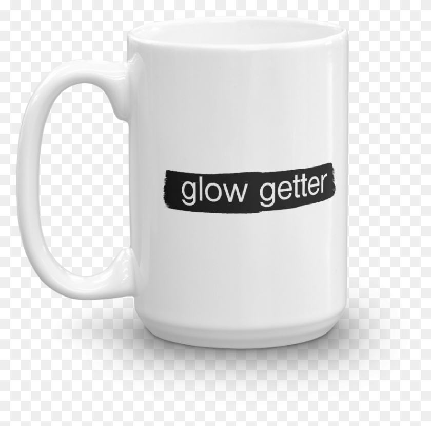 816x805 Glowgetter White Font Mockup Handle On Left 15oz Chashka Admina, Coffee Cup, Cup, Milk HD PNG Download